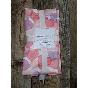 NEW! Cupcakes and Cashmere Set of 6 Valentines Day Themed Napkins